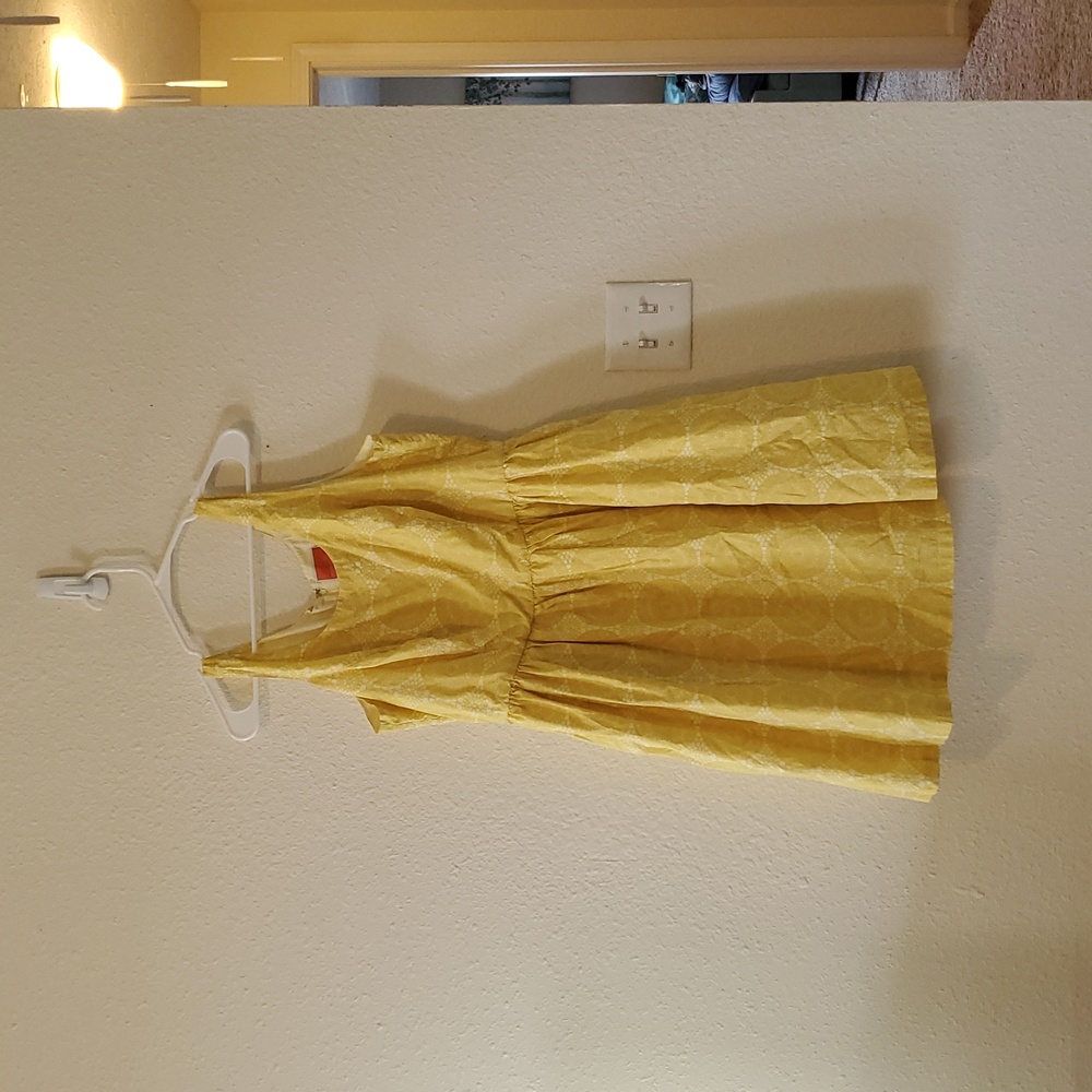 ModCloth yellow subtle print dress 1x
